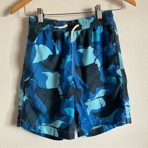 GAP Kids Camo Sea Creature Swim Trunks shark stingray Medium 8 Vintage